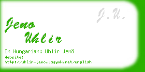 jeno uhlir business card
